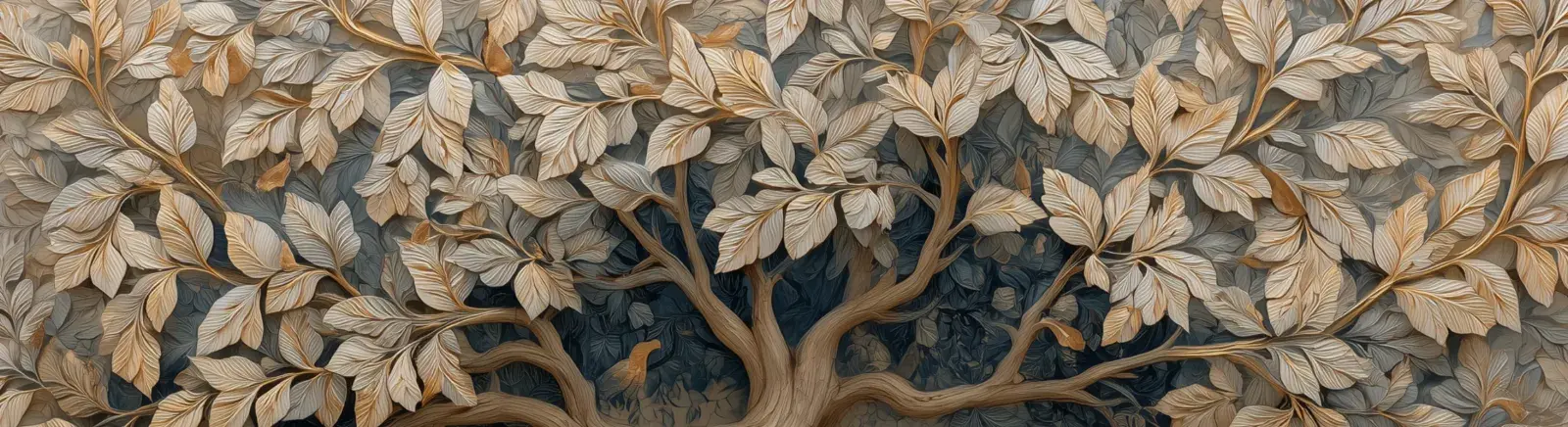 Древо жизни, декоративная штукатурка, роспись стен